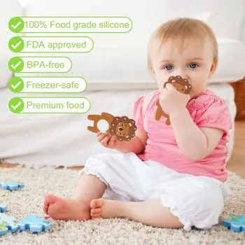 1 шт. детский силиконовый прорезыватель для зубов, мягкие игрушки для прорезывания зубов у новорожденных, прорезыватель для зубов в форме животных, без BPA, подарок для новорожденного