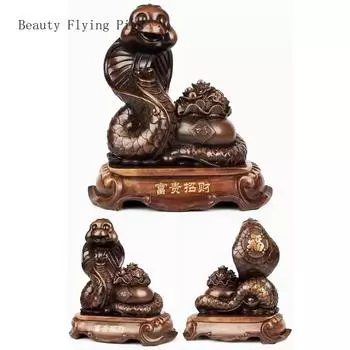 1PCS Chinese Zodiac Snake Ornament Lucky Zodiac Snake Crafts Mascot Desktop Decor housewarming Gift Home Feng Shui Ornament