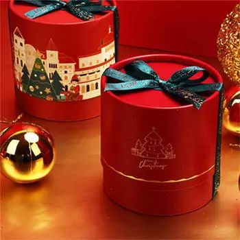 1pcs Christmas Candy Box Christmas Eve Apples Gift Packing Box Mousse Cake Dessert Boxs New Year Christmas Decoration Supplies 10x10x11cm