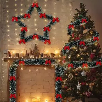 1PCS Christmas Garland Wide Application Artificial Pine Wreath Beautiful with Bow Knot Wedding Props Christmas Pine Garland