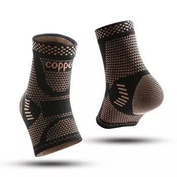 1Pcs Copper Ankle Brace,Infused Ankle Support Compression Sleeve for Men Women,for Foot Pain,Sprained Ankle,Recovery,sports S