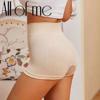 1Pcs Cotton Crotch Safety Pants Seamless Flat Corner Shorts For Lady Sexy High Waisted Anti Bacterial Underwear For Women S&1pc хаки