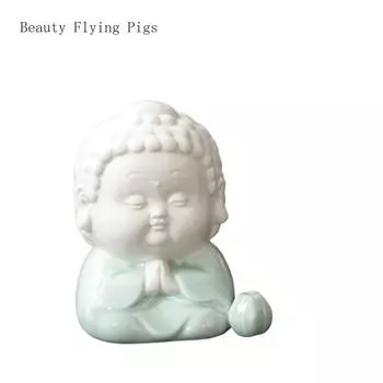 1PCS Creative Ceramic Little Monk Incense Insertion Figure Zen Indoor Aromatherapy Stove Decoration