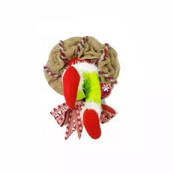 1Pcs Cute Christmas Ornament Thief Wreath For Home Store Xmas Party Decoration