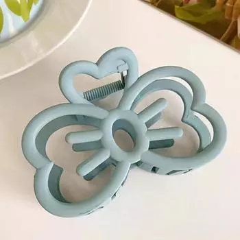 1Pcs Cute Hollow Bow Hair Clip Resin Shark Clip Simple Hairpin for Girls Back of Head Dopamine Hair Accessories