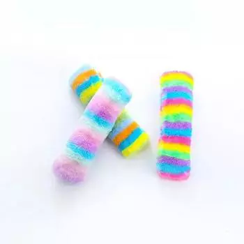 1pcs Cute Rainbow Cat Plush Toy Creative Catnip Toys Cat Pillow with Ringing Paper Teeth-resistant Pet Toy Supplies