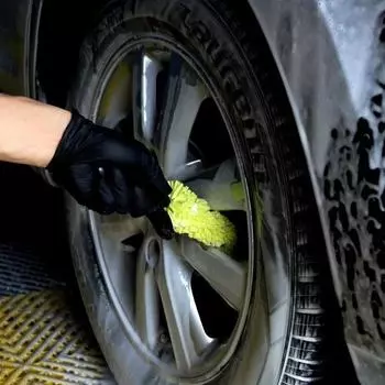 1pcs Effortlessly Clean Your Car Wheels with this Tire Rim Cleaning Tool жёлтый