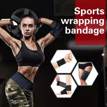 1Pcs Elastic Bandage Hand Sport Wristband Gym Support Protector Wrist Brace Tennis Cotton Weat Fitness Wrist Sport Safety Parts чёрный