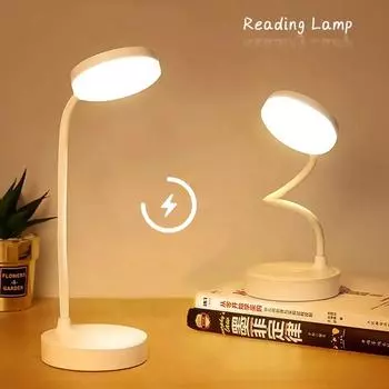1Pcs Eye Protection Reading Light with Clip Night Lamp USB Rechargeable Desk Lamp Bedhead Desk Study Small Table Lamp теплый белый