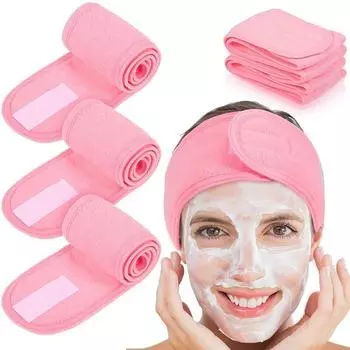 1pcs Facial Spa Headband Makeup Shower Bath Wrap Sport Hairband Terry Cloth Adjustable Stretch Towel Head Wrap Hair Accessories белый