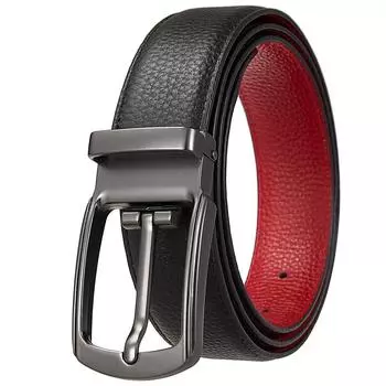 1Pcs Fashion And Fashion Punched Belt, First Layer Cowhide Belt Belt, Men S Pin Buckle Belt Ly35-35934-5 110-130CM