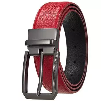 1Pcs Fashion And Fashionable Punched Belt, First-Layer Cowhide Belt, Qin Men S Pin Buckle Belt Ly35-35938-5 110-130CM