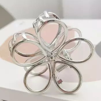 1Pcs Fashion Silver Hollow Flower Hair Accessory For Women Suitable For Daily Hair Styling With Claws