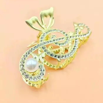 1Pcs Fashion Sparkling diamond Pearl Notes Hair Claws For Women Hair Accessories