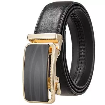 1Pcs Fashion Versatile Business Men S Belt, Cowhide Belt Automatic Buckle Men S Belt Ly36-35576-1 100-135CM