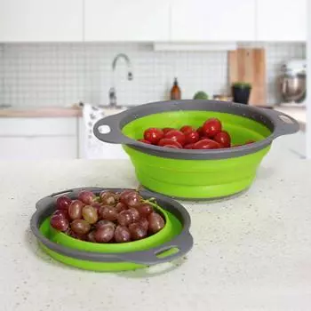 Складная сливная корзина, 1 шт., круглая корзина для фильтра, телескопическая складная корзина для фруктов big оранжевый