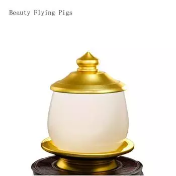 1PCS Glass Jade Guanyin Water Supply Cup Household Buddha Feng Shui Decoration home decoration accessories