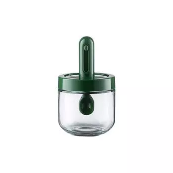 1pcs Glass Seasoning Bottle With Telescopic Spoon Household Kitchen Salt Storage Box Leak Proof and Moisture-proof