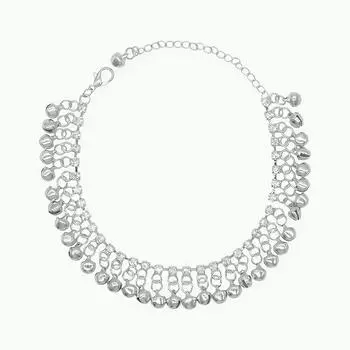 1pcs Golden/Silvery Chain Anklet Boho Style Vintage Style Foot Chain Bell Tassel Pendant Ankle Bracelet Handmade золотистый