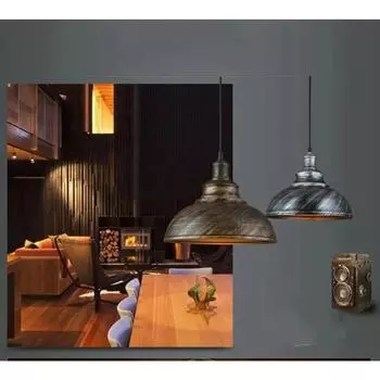 1pcs Hammered Metal Shade, Retro Dome Industrial Design Pendant Light Fixture - Modern Black Finish Easy Installation No Bulb чёрный