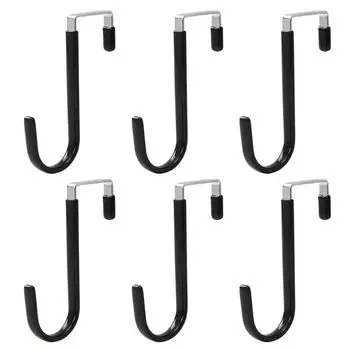 1Pcs Hanging Organizer Over The Door Hooks Bathroom Bedroom Kitchen Nonstick Non-punching Towel Coats Hangers чёрный