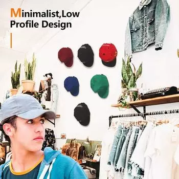 1Pcs Hat Holder Sticky Wall Mount Hook For Baseball Casual Hat Storage Hook Free-punch Paste Portable Door Closet Hanger