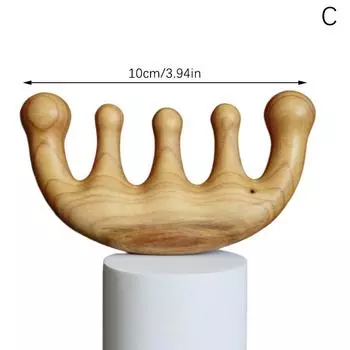 1Pcs Head Meridian Massage Comb Mahogany Five Wide Tooth Comb Acupuncture Therapy Blood Circulation Anti-Static Smooth Hair