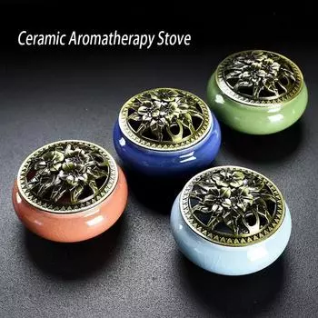 1pcs,Ice Cracked Ceramic Incense Burners,Small Aromatherapy Stove,Creative Aroma Burners,Room Desktop Decoration