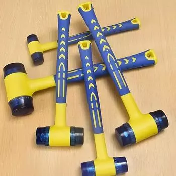 1pcs installation hammer with double head, 25mm-45mm rubber hammer with rubber handle, removable insulated installation hammer