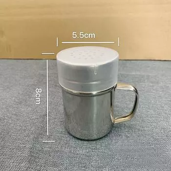 1Pcs Kitchen Tool With Handle Shaker Pepper Sugar Salt Stainless Steel Dispenser 5.5*5.5*8cm