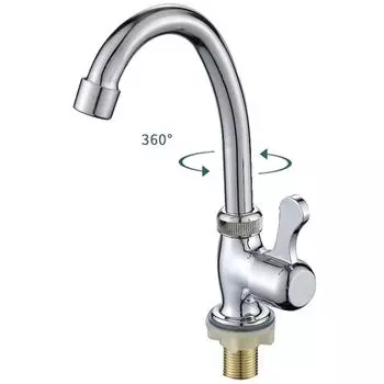 1pcs Kitchen Water Faucet Plastic Steel Single Lever Single Cold Water Tap Bathroom Kitchen Chrome Deck Mounted Sink Mixer Taps CHINA