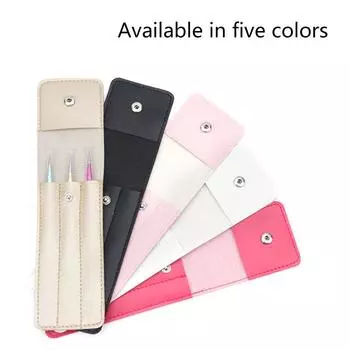 1Pcs Lash Tweezers Leather Cover Eyebrow Clip Holder Storage Bag Collection Case Eyelash Extension Supplies Makeup Tools чёрный