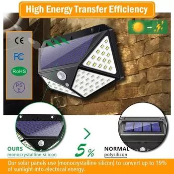 1Pcs LED Solar Light Outdoor Solar Lamp PIR Motion Sensor Waterproof Wall Light for Garden Yard Path Decoration 7w белый
