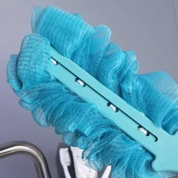 1PCS Long Handle Bath Brush Back Bath Shower Scrubber Body Soft Mesh Scrub Puff Clean Oneself Bath Back Brush синий