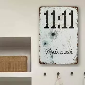 1pcs, Make a Wish Metal Sign, Plaque Decoration, Hanging Plaque, Psychological Sign, Plaque Decoration Wall Art, Wall/Room чёрный