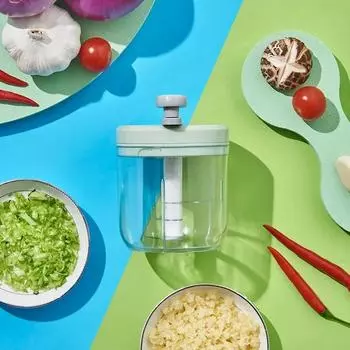 1Pcs Manual Garlic Masher Pull Mincer Blender Mixer Garlic Crusher Manual Chopper for Vegetable Onions Pepper Kitchen Gadgets розовый