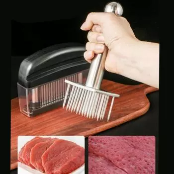 1pcs Meat Tenderizer Needle Stainless Steel Kitchen Tender Profession Cooking Tool Loose Meat Beater Pork Chop Steak Hammer