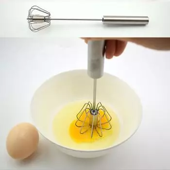 1pcs Metal Egg Beater Metal Hand Pressure Rotary Semi - Automatic Foamer Rotate Hand Kitchen Cooking Tools Utensil