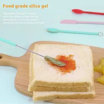 1pcs Mini Telescoping Spatula ,Silicone Jar Spatula,Butter Cream Dessert Small Spoons,Easy To Use Kitchen Accessories 1pcs