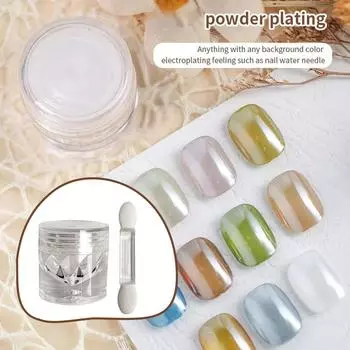 1PCS Mirror Nail Powder Ice Penetrating Crystal Powder Coating Decoration Manicure Supplies Pig R9G0 white-One size