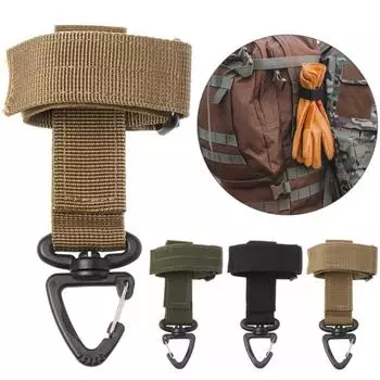 1pcs Multi-function Glove Hanging Buckle Rope Storage Buckle Hook Military Fan Tactical Nylon Carabiner Outdoor Gloves Clip Khaki