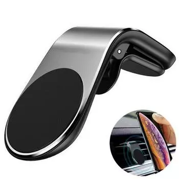 1PCS New Car Phone Holder Creative Car Magnetic Suction Magnet Air Car Holder Metal Outlet E3H3 black-one-size