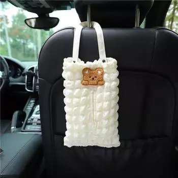 1PCS New Car Tissue Box Durable Universal Car Accessories Cartoon Bear Car With Paper Towel Cute Car Supplies Portable Practical