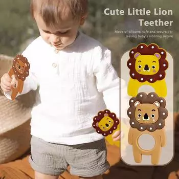 1Pcs Newborn Teething Toys, Soft and Safe Teether Toys for Kids, Animal Shaped Baby Silicone Teether, BPA Free, Newborn Gift