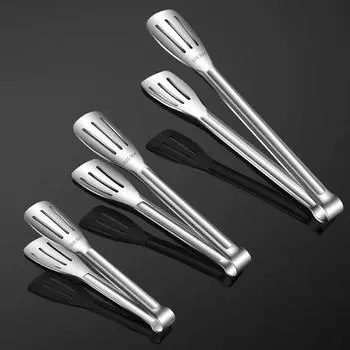 1pcs Non Slip Stainless Steel Food Tongs Meat Salad Bread Clip Barbecue Grill Buffet Clamp Cooking Tools Kitchen Accessories