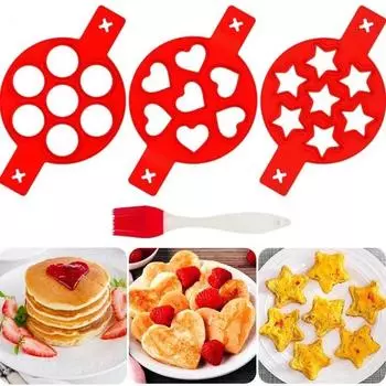 1Pcs Nonstick Pancake Maker Mold Silicone Egg Cooker Reusable Fried Egg Shaper Omelet Moulds for Kitchen Baking Accessories
