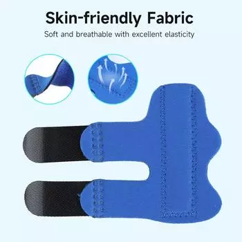 1Pcs Pain Relief Aluminium Finger Splint Fracture Protection Brace Corrector Support With Fixed Tape Bandage синий