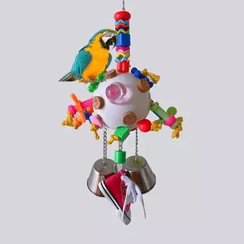 1PCS Parrot Chew Toy, Bird Chewing Toy, Pet Supplies, Multicolored Ball Bird Chew Shredding & Foraging Toy For African Gray Mini
