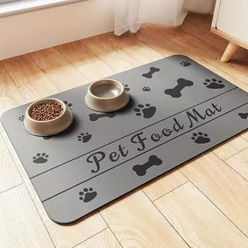 1Pcs Pet Cat and Dog Eating Diatom Mud Mat Feeding Splash-proof Mat Absorbent Quick-drying Household Mat S 11.81inx15.75in серый