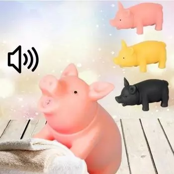 1PCS Pet Toys Chew Rubber Dog Toys for Large Dogs Pet Supplies Sound Pig Random Color